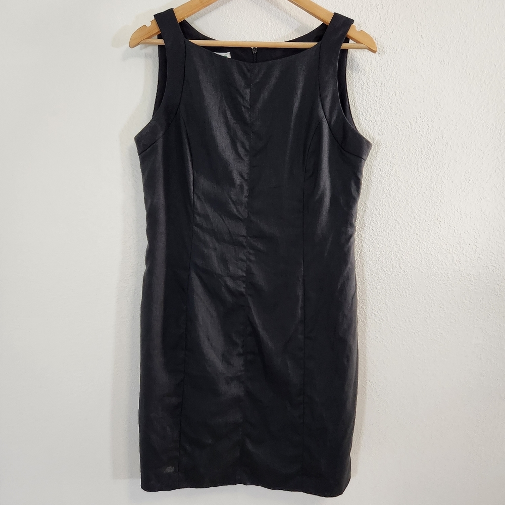 Boston Proper Dress Womens 10 Black Sleeveless Lagenlook Knee Length Lined